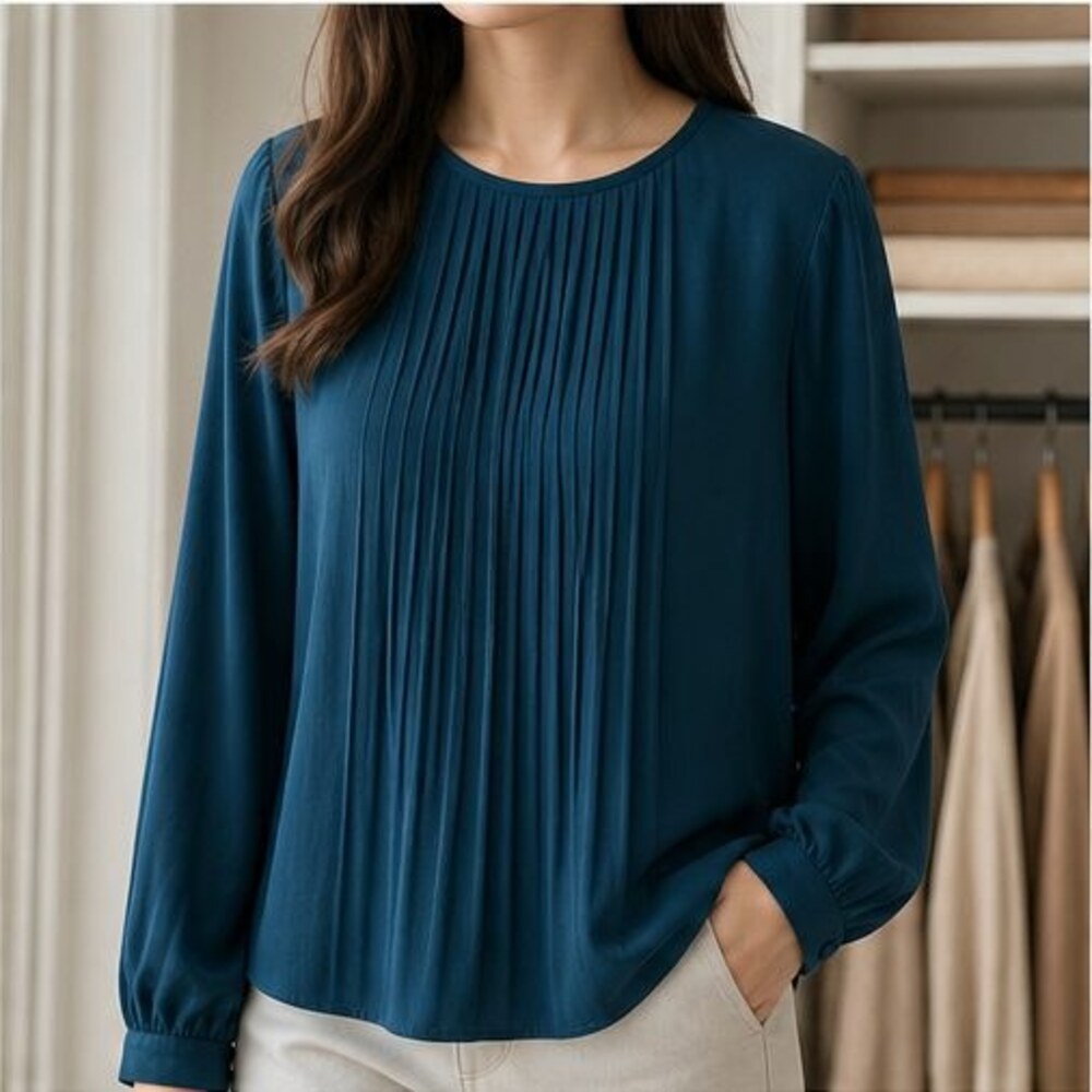 Mauve Pleated Blouse - Picture 2 of 6
